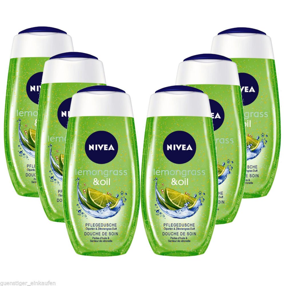 6 x Nivea Lemongrass & Oil Shower Care & LemongrassFrom Europe