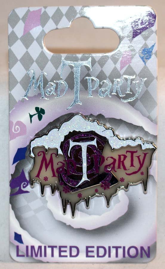 Disneyland Mad T Party Winter Logo Stained Glass Pin Limited Edition 1000