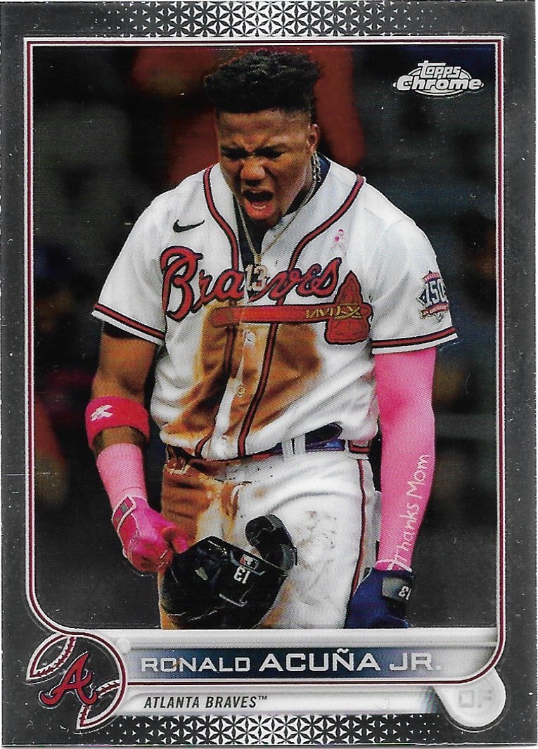 Ronald Acuna Jr. 2022 Topps Chrome #165 Atlanta Braves Baseball Card